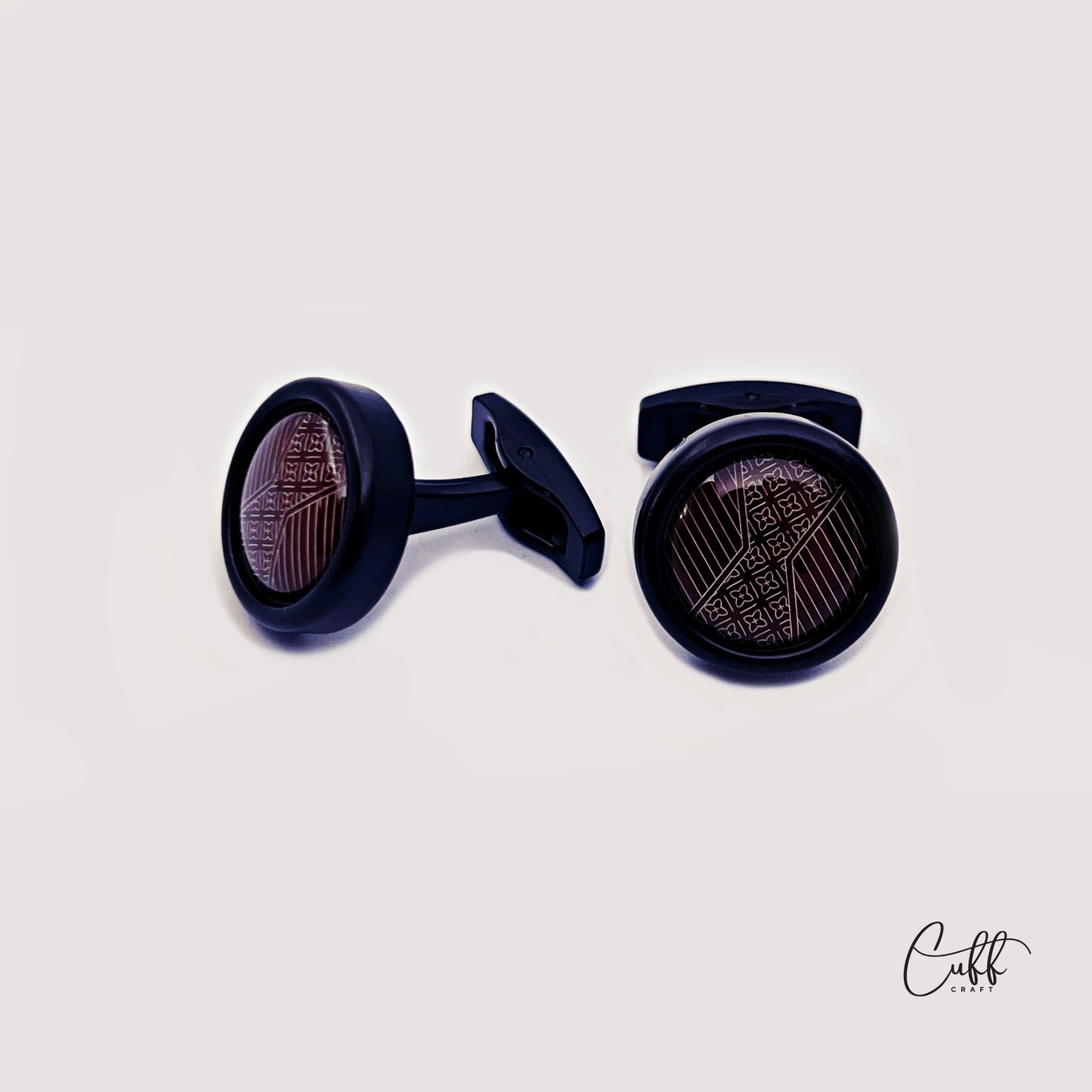 Obsidian Crest Cufflinks