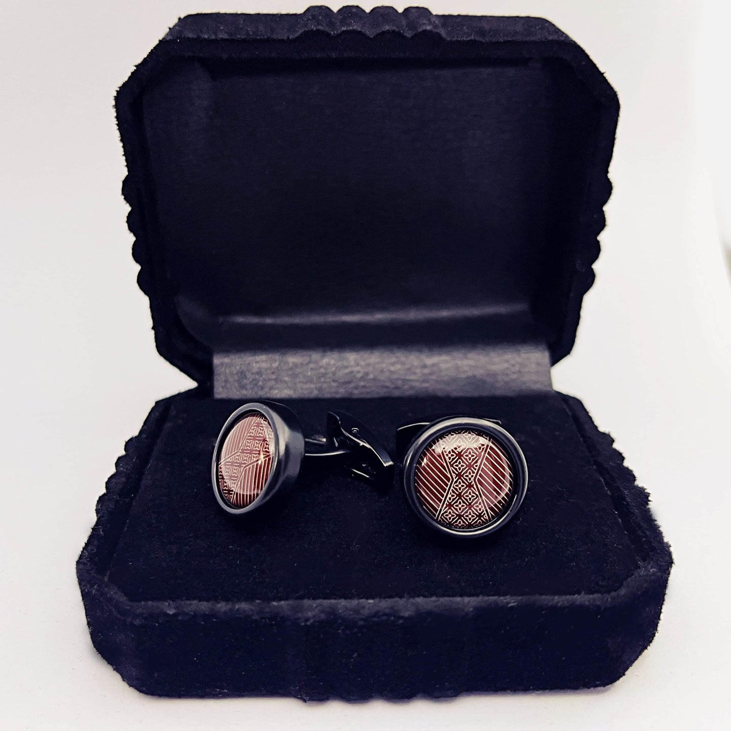 Obsidian Crest Cufflinks