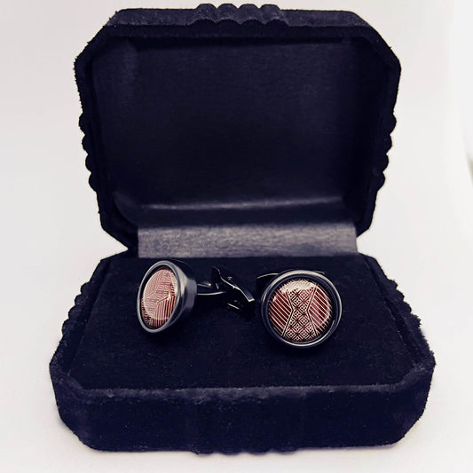 Obsidian Crest Cufflinks